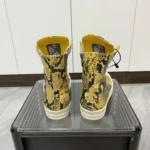 UNITYPUREMAX™ Yellow Python Pattern Leather High-Top Sneakers – Unisex Zipper Lace-Up 2