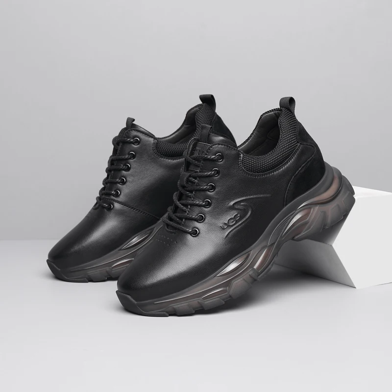 UNITYPUREMAX™ Men’s Cowhide Elevator Sneakers – 8cm / 10cm Invisible Height Increasing Shoes 3