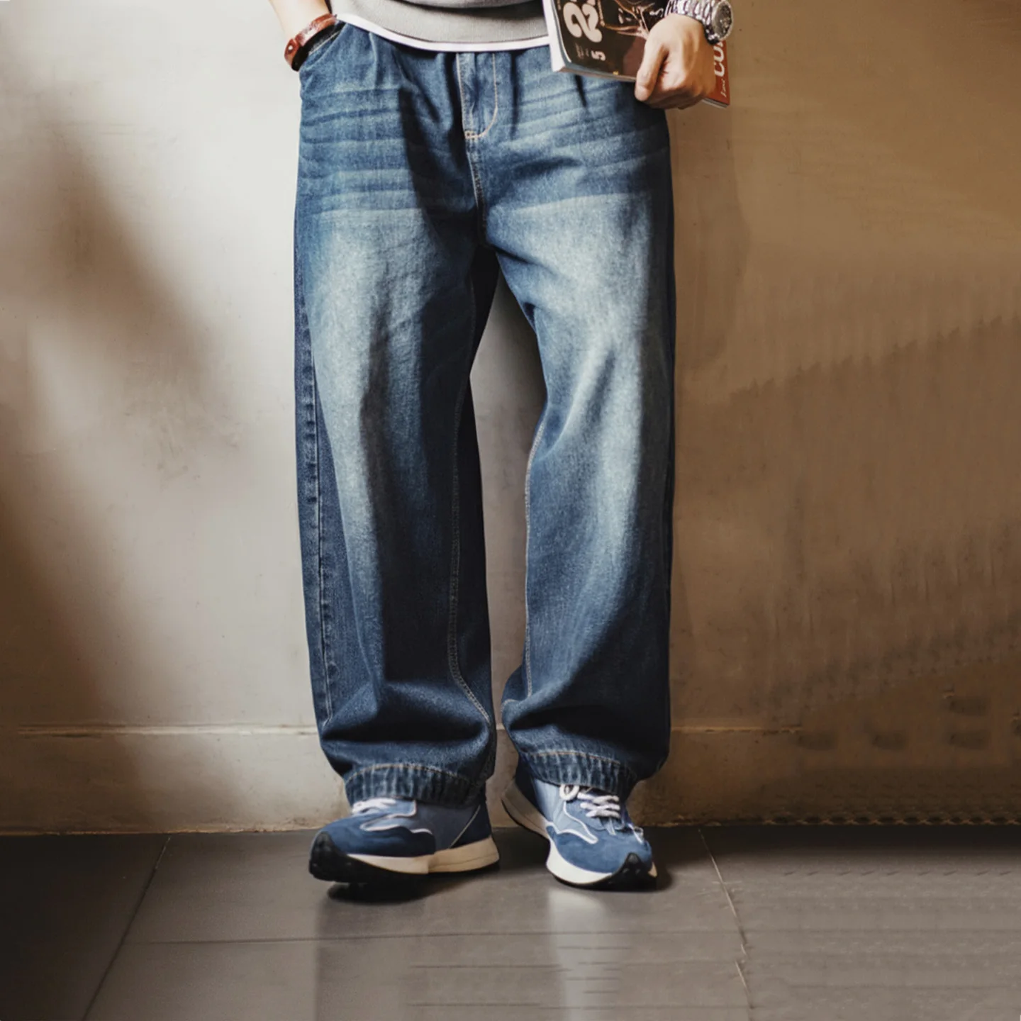 EchoStride™ '65 Retro Denim Joggers - Blue Patchwork Sneakers - Dad Shoes Style for Spring Autumn 4