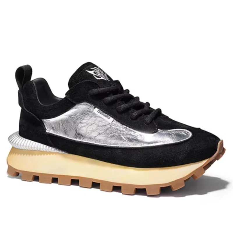 UNITYPUREMAX™ Men’s High-End Genuine Leather Height-Increasing Sneakers – Pleated Thick-Sole Casual Shoes 3