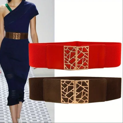 UNITYPUREMAX™ Women Elastic Wide Dress Belt with Metal Lace-Up Buckle 1