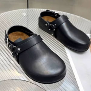 UNITYPUREMAX™ Vintage Genuine Leather Flat Sandals – Women’s Buckle Strap Slip-On
