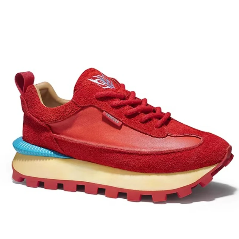 UNITYPUREMAX™ Men’s High-End Genuine Leather Height-Increasing Sneakers – Pleated Thick-Sole Casual Shoes 4