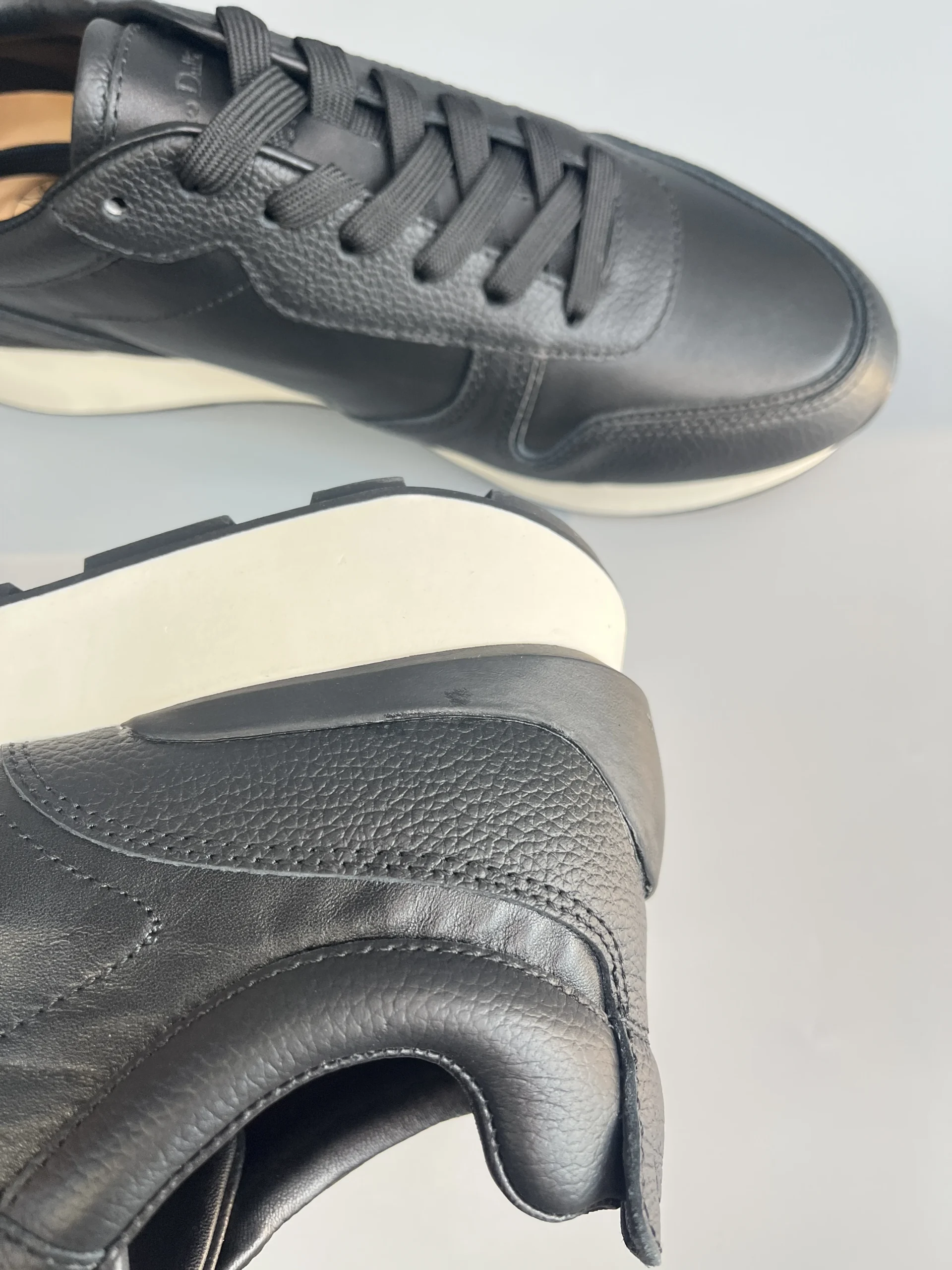 Men’s Minimalist Genuine Leather Sneakers – Waterproof Thick Sole Lace-Up Casual Shoes 4