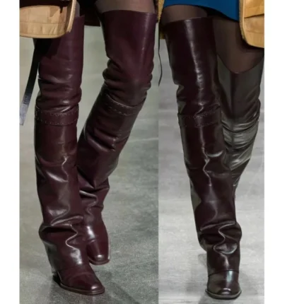 UNITYPUREMAX™ Oversized Knight Knee-High Boots – Square Toe Thick Heel Women’s Boots 1