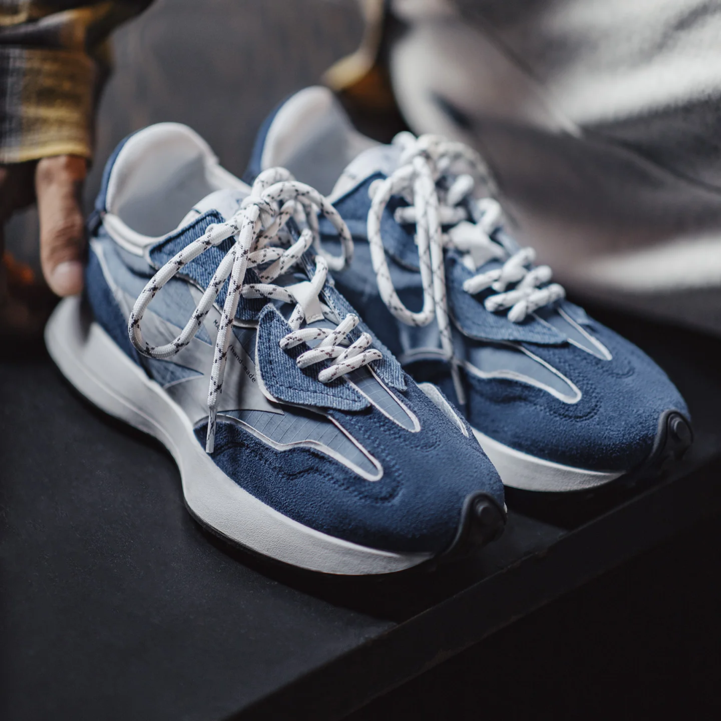 EchoStride™ '65 Retro Denim Joggers - Blue Patchwork Sneakers - Dad Shoes Style for Spring Autumn 3