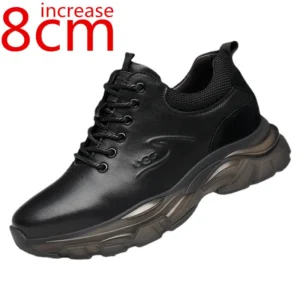 UNITYPUREMAX™ Men’s Cowhide Elevator Sneakers – 8cm / 10cm Invisible Height Increasing Shoes 2