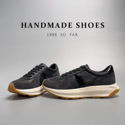 UNITYPUREMAX™ Men’s Black Genuine Leather Retro Casual Sneakers – Breathable Walking Shoes 2