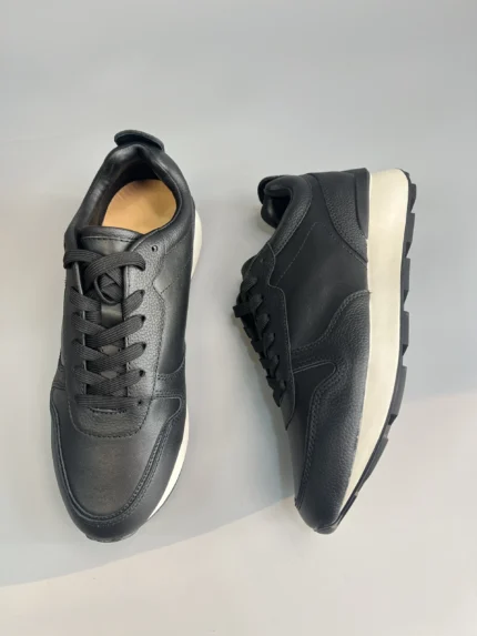 Men’s Minimalist Genuine Leather Sneakers – Waterproof Thick Sole Lace-Up Casual Shoes 2