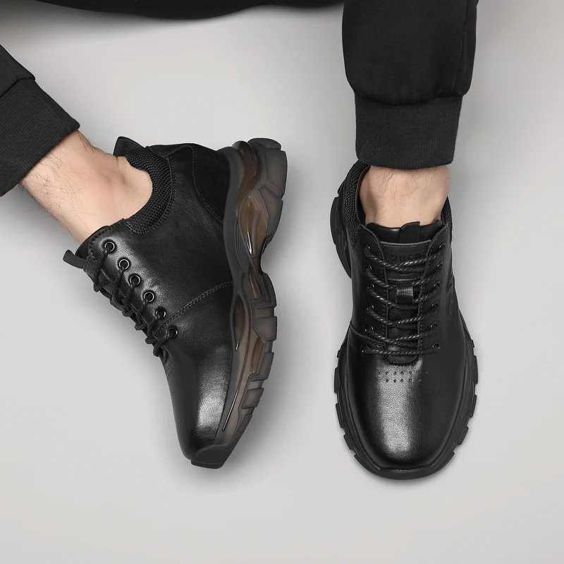 UNITYPUREMAX™ Men’s Cowhide Elevator Sneakers – 8cm / 10cm Invisible Height Increasing Shoes 4
