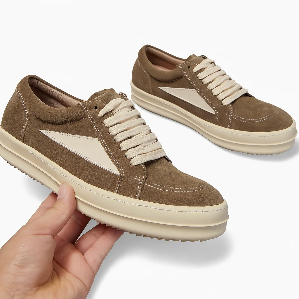 UNITYPUREMAX™ Low-Top Men’s Brown Suede Sneakers – Casual Platform Walking Shoes