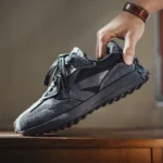EchoStride™ V-Track '95 - Black Patchwork Sneakers - Spring Vintage Thick Sole Breathable Casual Sports Shoes 3