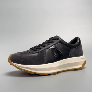 UNITYPUREMAX™ Men’s Black Genuine Leather Retro Casual Sneakers – Breathable Walking Shoes