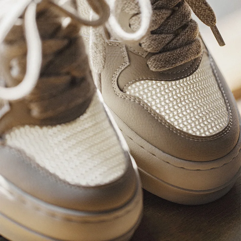Velocity™ '95 Men's White Patchwork Chunky Sneakers - Breathable Street Style 4