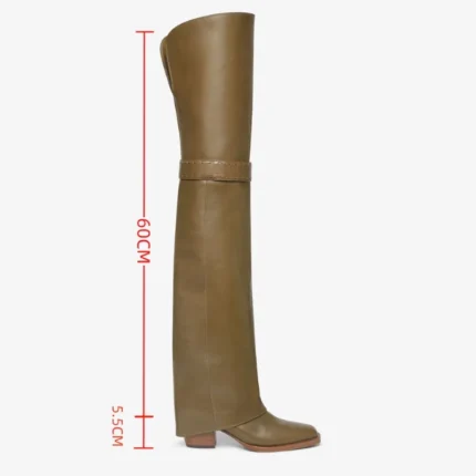 UNITYPUREMAX™ Oversized Knight Knee-High Boots – Square Toe Thick Heel Women’s Boots 2