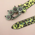 Leopard Rhinestone Western Denim Belt | Unisex Y2K Hip-Hop Style | UNITYPUREMAX™ 6
