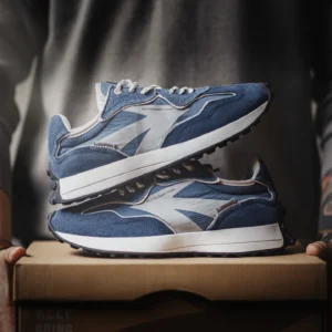 EchoStride™ '65 Retro Denim Joggers - Blue Patchwork Sneakers - Dad Shoes Style for Spring Autumn 1