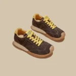 UNITYPUREMAX™ Women’s Cow Suede Athletic Sneakers – Non-Slip Flat Lace-Up Shoes 6