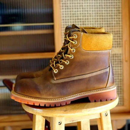 UNITYPUREMAX™ Handcrafted Leather Motorcycle Boots – Vintage Lace-Up Work & Outdoor Boots for Men 1