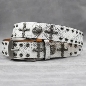 UNITYPUREMAX™ Y2K Punk Studded Leather Belt – Rock Rivet Western Jeans Belt 1