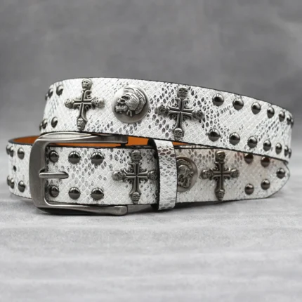 UNITYPUREMAX™ Y2K Punk Studded Leather Belt – Rock Rivet Western Jeans Belt 1