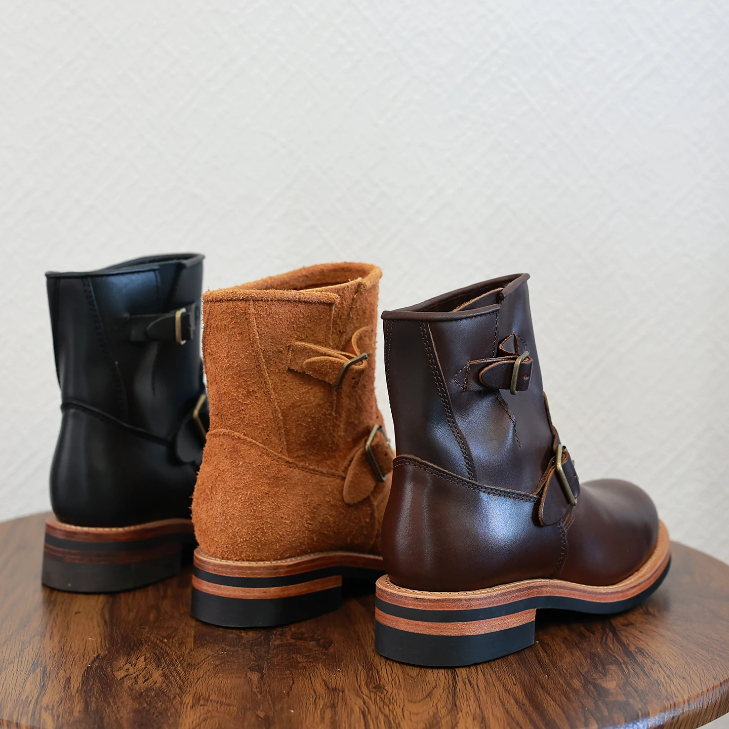 UNITYPUREMAX™ Handmade Leather Engineer Boots – Retro Cowhide Short Motorcycle Boots 3