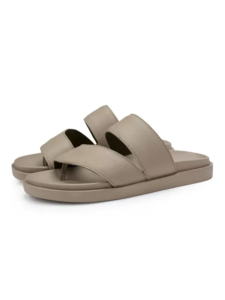 UNITYPUREMAX™ Men’s Genuine Leather Summer Slides – Breathable Platform Clip-Toe Beach Slippers 2