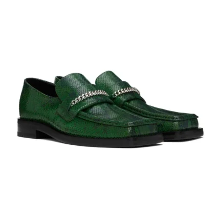 UNITYPUREMAX™ Men’s Fish Scale Leather Loafers – Square Toe British Style Dress Shoes 1