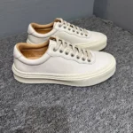 UNITYPUREMAX™ Men’s Korean Style Thick Sole Leather Sneakers – Trendy White Casual Shoes 6