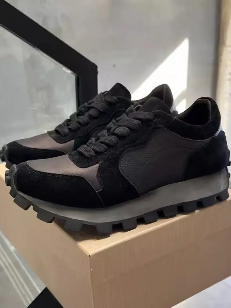 UNITYPUREMAX™ Outdoor Leather Running Trainers – Men’s Breathable Lace-Up Thick Sole Outdoor Sport Sneakers 5
