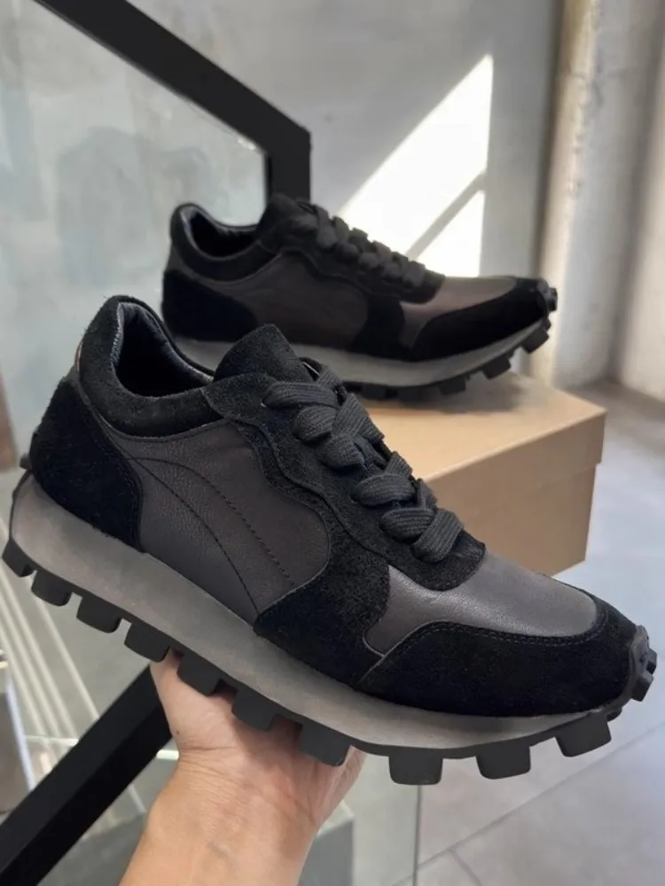 UNITYPUREMAX™ Outdoor Leather Running Trainers – Men’s Breathable Lace-Up Thick Sole Outdoor Sport Sneakers 6