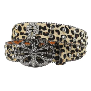 UNITYPUREMAX™ Luxury Rhinestone Western Cowboy Belt – Crystal Studded PU Leather Punk Rock Jeans Belt for Men & Women 2