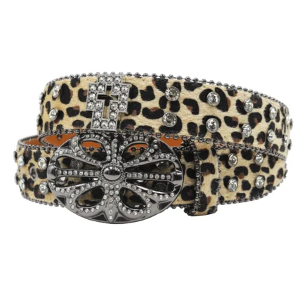 UNITYPUREMAX™ Luxury Rhinestone Western Cowboy Belt – Crystal Studded PU Leather Punk Rock Jeans Belt for Men & Women 2