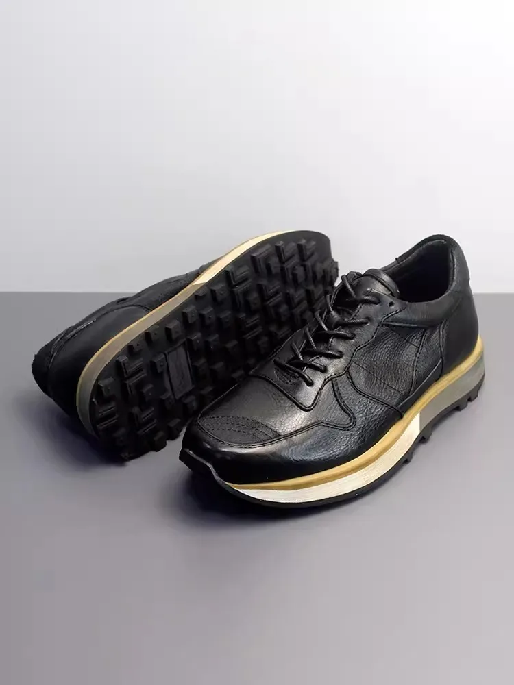 UNITYPUREMAX™ Vintage Leather Platform Running Sneakers for Men 6