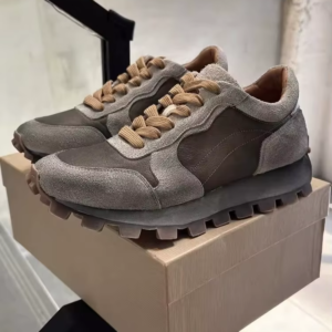 UNITYPUREMAX™ Outdoor Leather Running Trainers – Men’s Breathable Lace-Up Thick Sole Outdoor Sport Sneakers