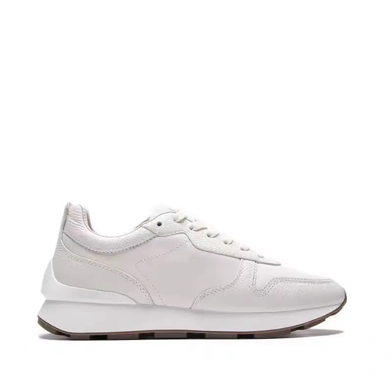 UNITYPUREMAX™ Genuine Men’s Minimalist Leather Sneakers – Thick Sole Lace-Up Casual Walking Shoes 7