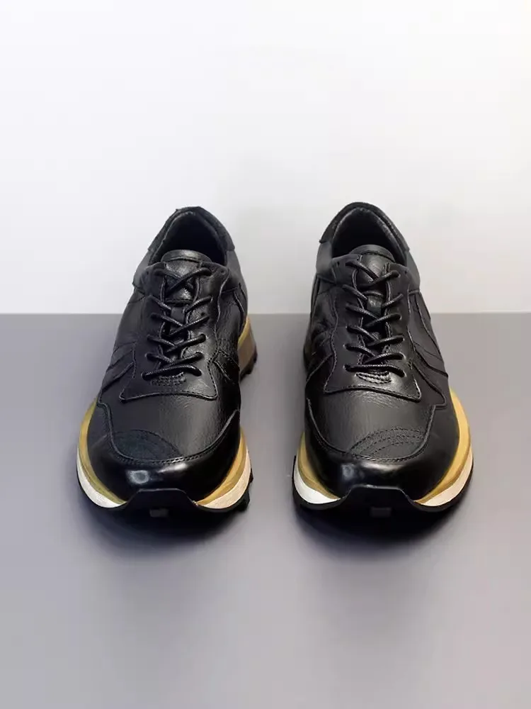 UNITYPUREMAX™ Vintage Leather Platform Running Sneakers for Men 5