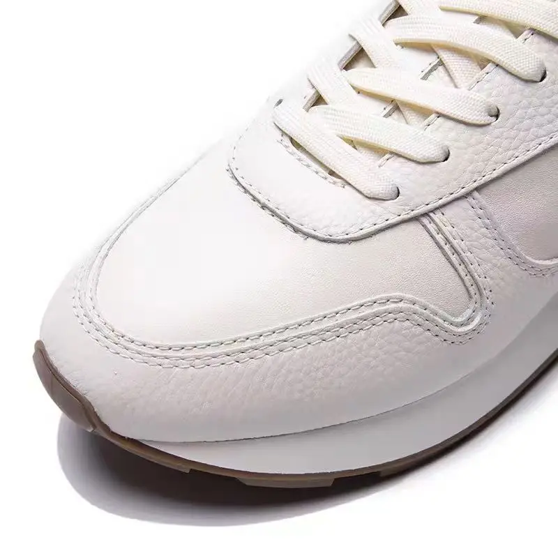 UNITYPUREMAX™ Genuine Men’s Minimalist Leather Sneakers – Thick Sole Lace-Up Casual Walking Shoes 5