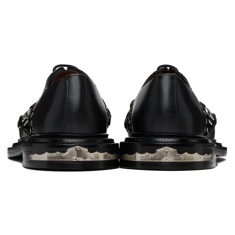 UNITYPUREMAX™ Black Round Toe Metal Buckle Strap Loafers for Men | Retro Luxury Casual Slip-On Shoes 3