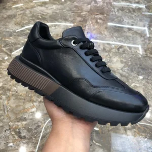 UNITYPUREMAX™ Men’s Genuine Leather Thick-Sole Street Sneakers – Casual Outdoor Hiking Shoes 1