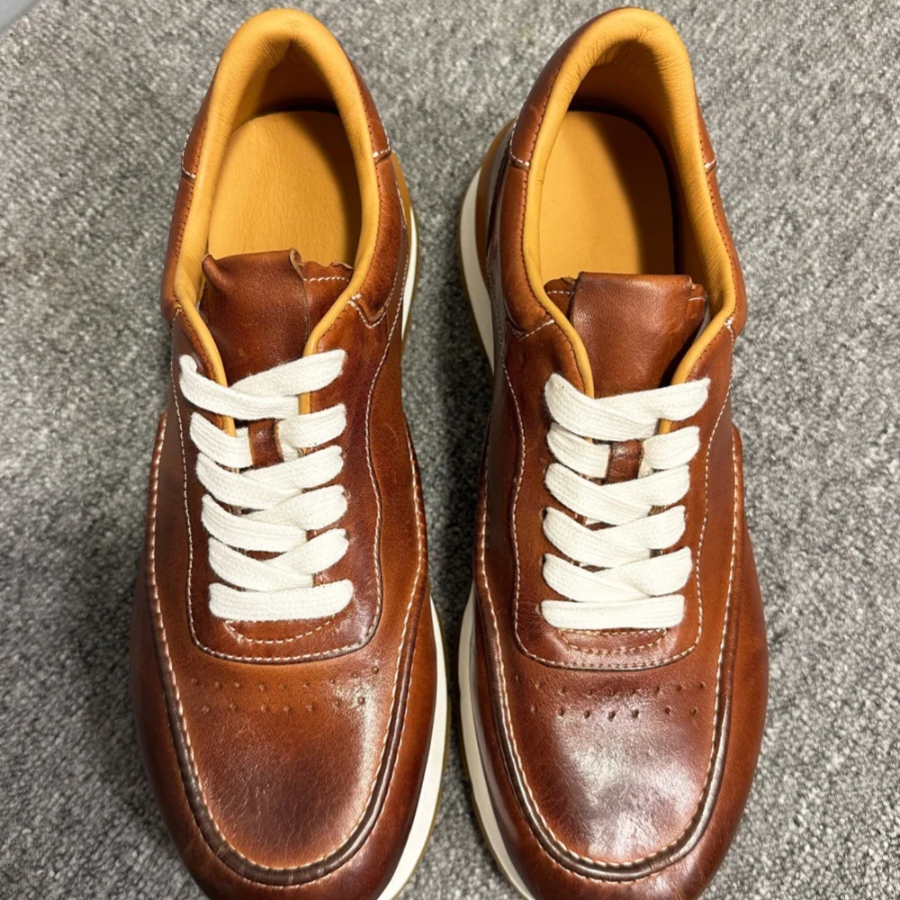 UNITYPUREMAX™ Handmade Horsehide Leather Sneakers – Breathable Retro Casual Shoes for Men 2