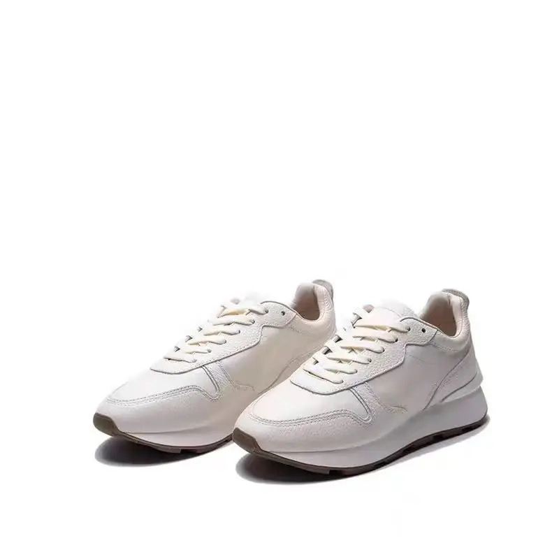 UNITYPUREMAX™ Genuine Men’s Minimalist Leather Sneakers – Thick Sole Lace-Up Casual Walking Shoes 6