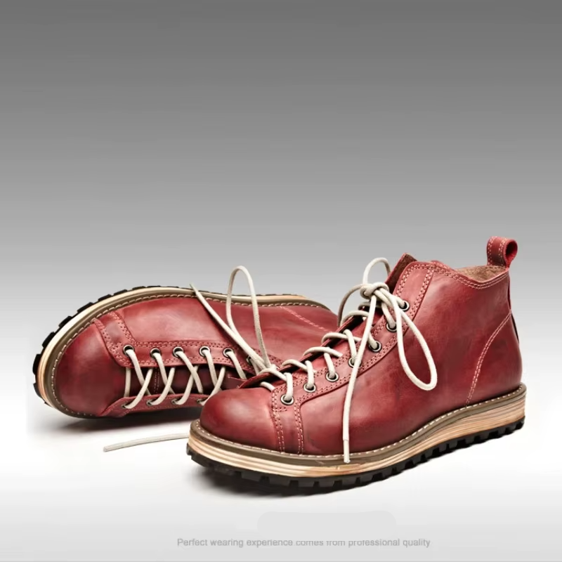 UNITYPUREMAX™ Amekaji High Top Work Boots – Vintage British Chunky Sole Rugged Ankle Boots for Men 3