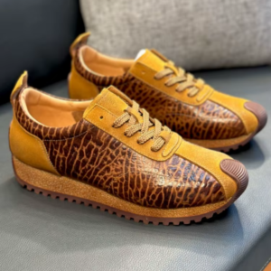 UNITYPUREMAX™ Vintage Leather Running Sneakers – Antiskid Platform Lace-Up Trainers for Men