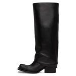 UNITYPUREMAX™ Women's Genuine Leather Knee-High Boots – Square Toe Thick Heel Catwalk Long Boots 1