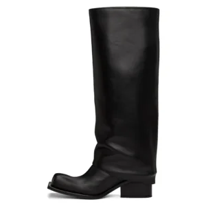 UNITYPUREMAX™ Women's Genuine Leather Knee-High Boots – Square Toe Thick Heel Catwalk Long Boots 1