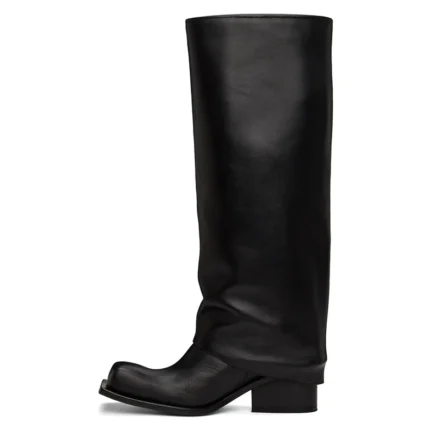 UNITYPUREMAX™ Women's Genuine Leather Knee-High Boots – Square Toe Thick Heel Catwalk Long Boots 1