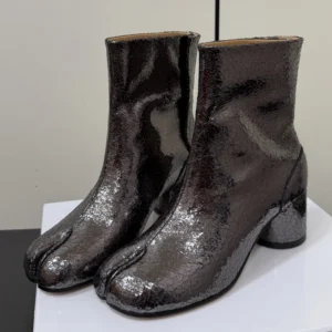 UNITYPUREMAX™ Women’s Genuine Leather Tabi Ankle Boots – 6CM Heel Handmade Split-Toe Modern Boots 1