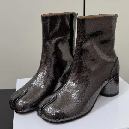 UNITYPUREMAX™ Women’s Genuine Leather Tabi Ankle Boots – 6CM Heel Handmade Split-Toe Modern Boots 1