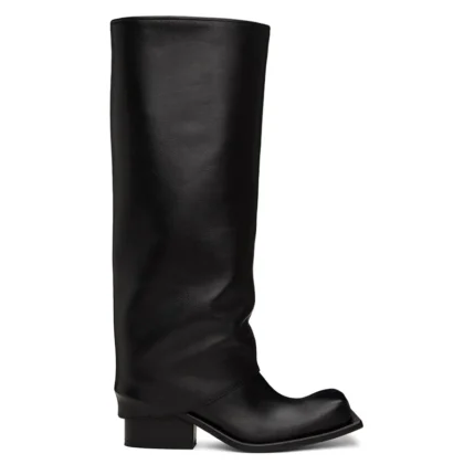 UNITYPUREMAX™ Women's Genuine Leather Knee-High Boots – Square Toe Thick Heel Catwalk Long Boots 24